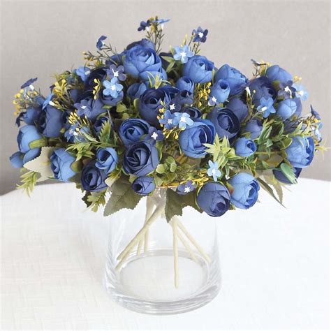 Artificial Navy Blue Ranunculus Bouquets | eFavormart.com