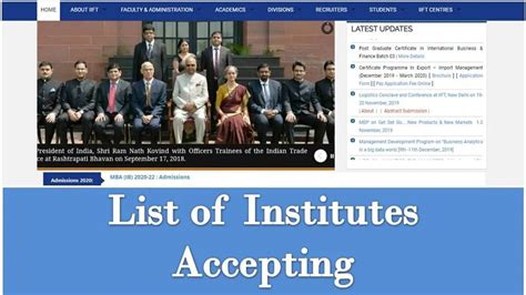Top MBA Colleges in India Accepting IIFT Score 2020 With their Cut Off
