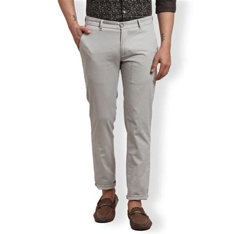 Parx Grey Solid Super Slim Fit Cotton Blend Trouser – MyRaymond
