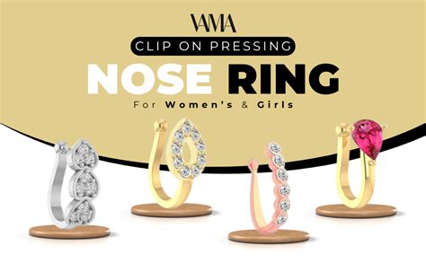 VAMA FASHIONS Gold Silver Rose Gold Non Piercing Clip On Nose Pins ...