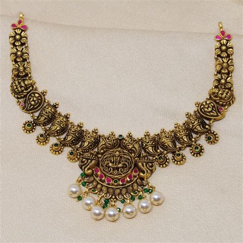 Buy Pearl Hanging Devi Necklace in India | Chungath Jewellery Online ...