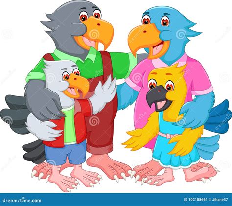 Happy Family Of Eagle Cartoon Royalty-Free Stock Photo | CartoonDealer.com #102188661