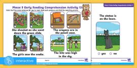 Interactive PDF: Phase 2 Early Reading Comprehension Activity 1