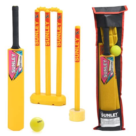 Buy SUNLEY Plastic Cricket kit for All Age Groups and Sizes (1 Piece ...