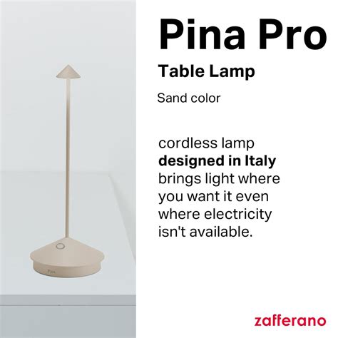 Zafferano Pina Pro Lamp Rechargeable Cordless Table Lamp Touch Control ...