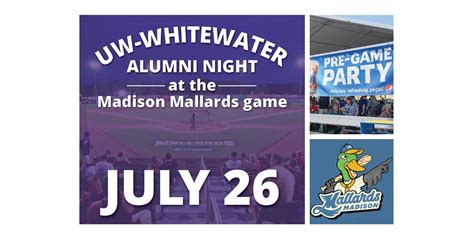 UW-Whitewater Alumni Night at the Madison Mallards game, Warner Park ...