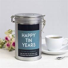 10 Year Wedding Anniversary Tin Gifts by Personalised Anniversary Coffee Gift Tin By Novello 10 Year Wedding Anniversary Tin Gifts