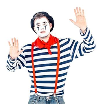 Buy Men's Mime Halloween Costume Cosplay Set Online at Low Prices in ...