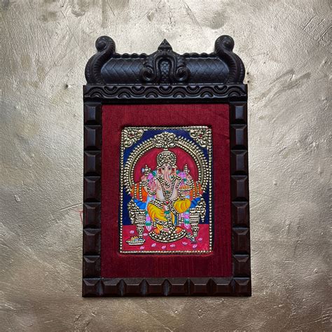 Lord Ganesha Tanjore Painting – Vighnaharta Ganapati with Gold Leaf ...