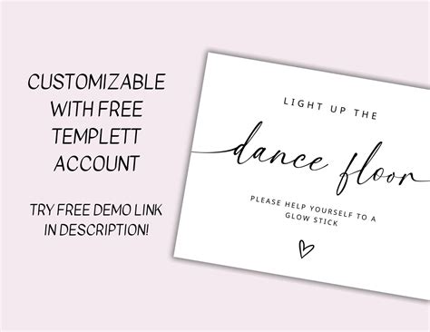 Light up the Dance Floor Sign Wedding Glow Stick Sign - Etsy