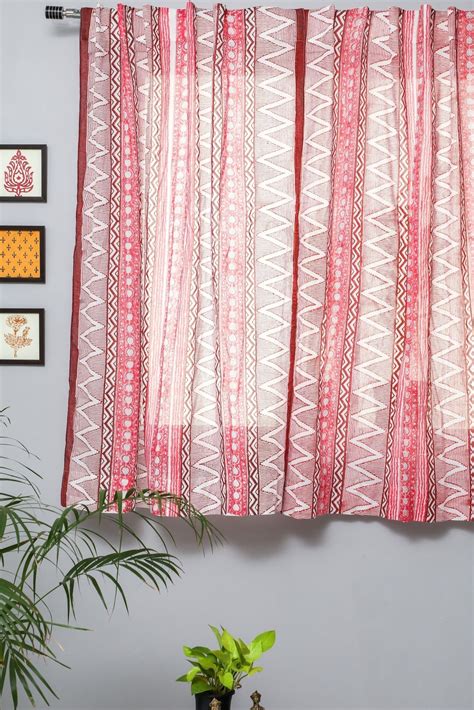 Blockprinted Cotton Curtain for home | SootiSyahi Geometric Romance