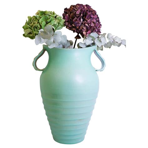 Ewald Dahlskog, Large Green Art Deco Floor Vase, Bo Fajans, Sweden ...