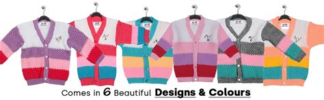 superminis Woollen Knitted Front Open Striped Baby Suit Set With Pyjami ...