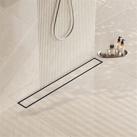 Neodrain 24-Inch Linear Shower Drain- with 2-in-1 Flat & Tile Insert ...