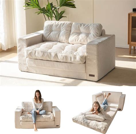 Amazon.com: MAXYOYO Convertible Sofa Bed, Pull Out Loveseat Sleeper ...
