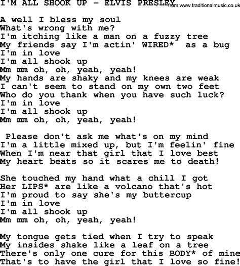 I'm All Shook Up-Elvis Presley-.txt, by Elvis Presley - lyrics and chords