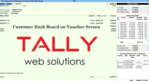 Customer Dashboard Customer and Supplier Details Show on Voucher Entry ...