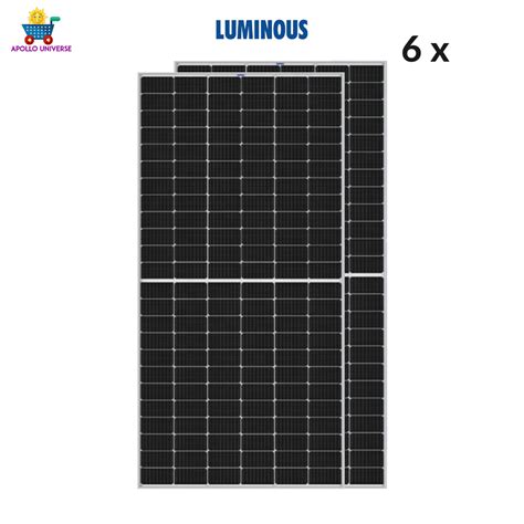 Luminous 445 Watts, Half Cut Mono-Crystalline Solar Panel, Pack of 6 ...