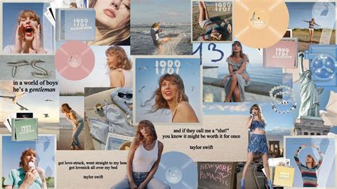 Taylor Swift aesthetic wallpaper collage for desktop pc and computer ...