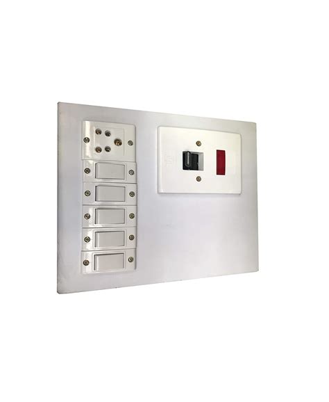 Buy Electric Wooden Switch Board (5 Switches,1 Sockets,1 DP) Online at ...