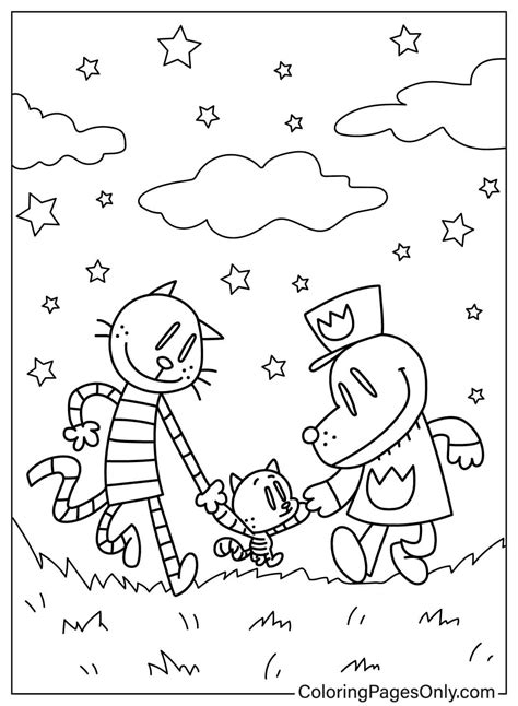 Petey Dog Man Coloring Page