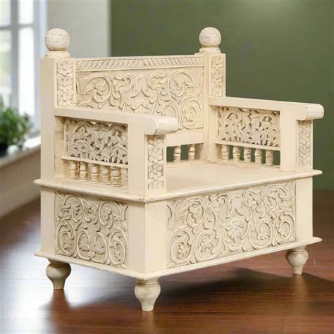 Buy Natural Solid wood Handcarved Sofa for Living Room Online at best price