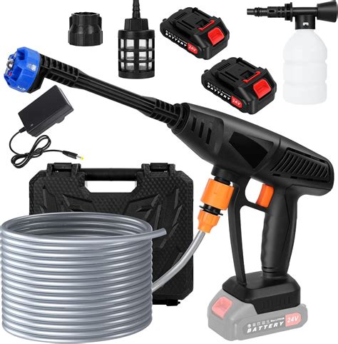 Cordless Pressure Washer with Battery, 1000 PSI Portable Power Washer with 6-in-1 Nozzle, 24V ...