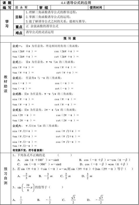 诱导公式 的图像结果