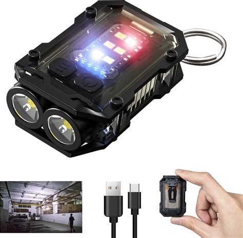 RFFTQQ W409 Mini Keychain Flashlight with Magnet, USB C Rechargeable ...