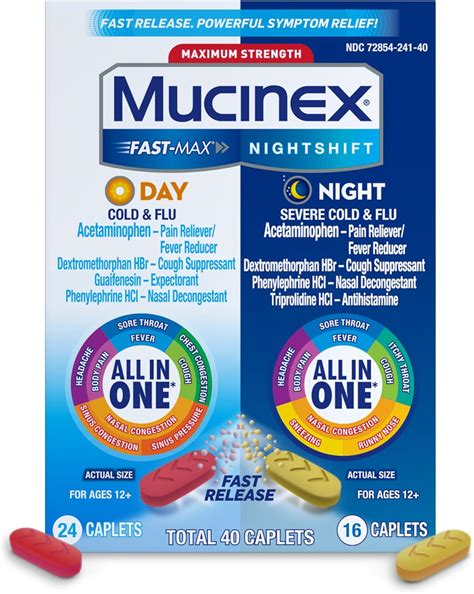 Amazon.com: Mucinex Fast-Max Day Cold and Flu & Nightshift Night Severe ...