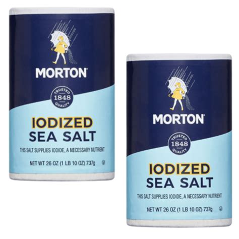 Morton Salt All-Purpose Iodized Sea Salt – Textured Sea Salt for Cooking & Baking, 26 Ounce ...