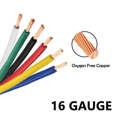 16ft 16 Ga Gauge Wire Kit Stranded Pure Copper Power Primary Amp Cable ...