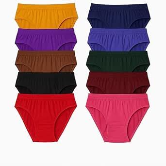 Buy SunFlux® Panty Pack of 5,10 Cotton Hipster Panties Plain Underwear ...