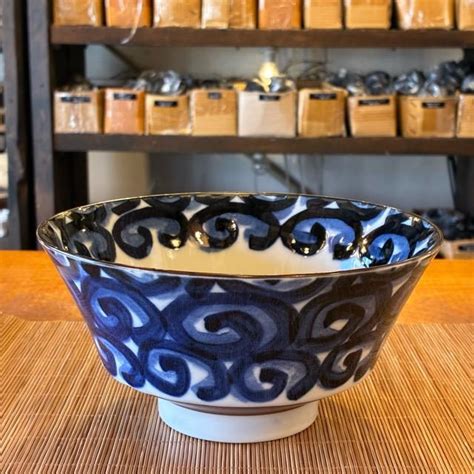 Mino ware Curved ramen bowl Swirl 1000ml | Donburi Rice bowl Japanese ...