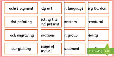 Aboriginal Art Word Cards (teacher made) - Twinkl