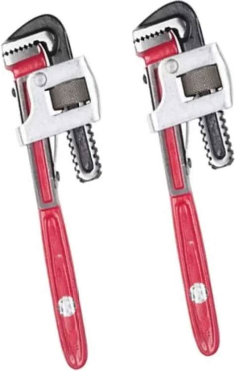 WallVilla Heavy Duty 14 Inch Pipe Wrench Set of 2 Adjustable Single ...