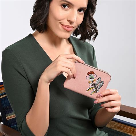 Buy Womens Pink Embroidered Floral Coin Purse Online - Accessorize India