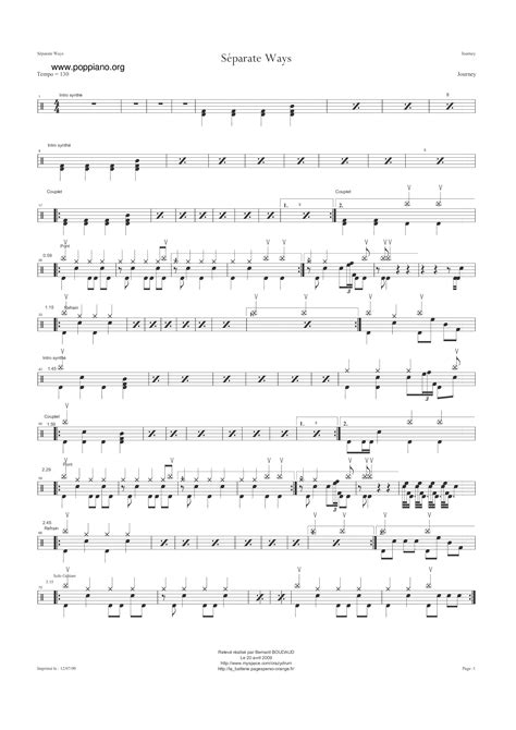 Journey-Separate Ways (Worlds Apart) 鼓谱pdf-香港流行钢琴协会琴谱下载 ★