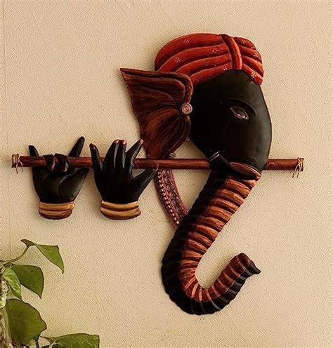 AHN Pranjals House Metal Religious Kanha Playing Flute Wall Hanging 23 ...