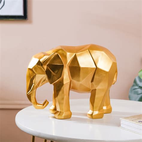 Abstract Elephant Figurine Gold Online - Premium Decor Object | Nestasia