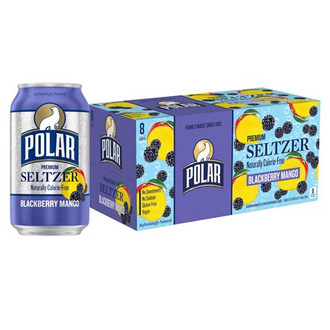 Polar Fruit Carbonated Zero Calorie Blackberry Mango Sparkling Seltzer ...