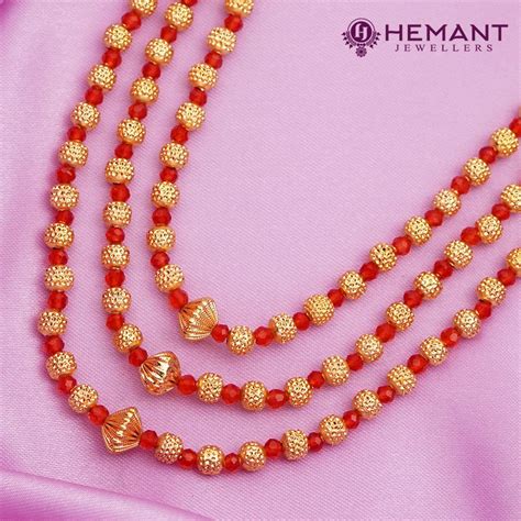Traditional Maharashtrian Kolhapuri Spot Mala Red Color 3 Line – itisaaj