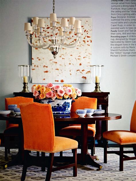 Lovely flowers | Orange dining room chairs, Orange dining room, Modern ...