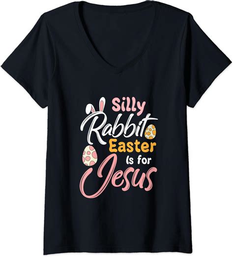 Amazon.com: Womens Christian Easter Shirt Silly Rabbit Easter Is for ...