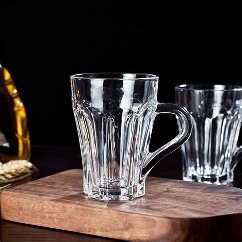 Buy VISMII Crystal Clear Toughened Glass Tea Cup with Convenient Solid ...