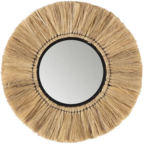 Miroir 64 x 3 x 64 cm Herbe de Mer 64 x 3 x 64 cm Naturel, Noir | Leroy ...