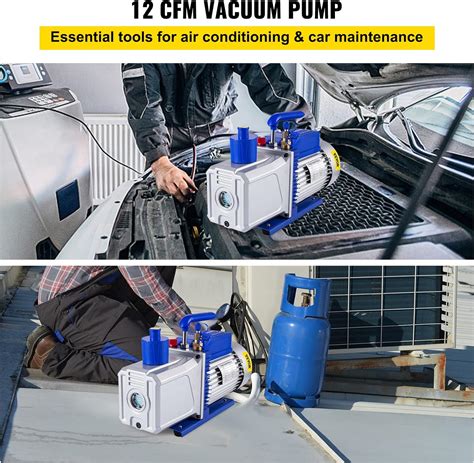 Buy VEVOR Vacuum Pump 12 CFM 1 HP Double Stage Air Conditioning Vacuum ...