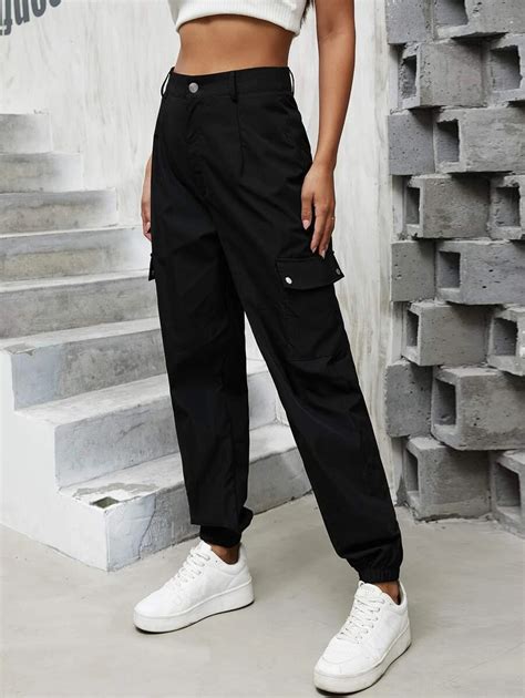 SHEIN MOOSTA Solid Cargo Pants | SHEIN EUR