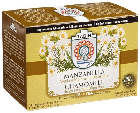 Tadin Tea, Manzanilla (Chamomile) tea, 24-Count tea Bags (Pack of 12 ...
