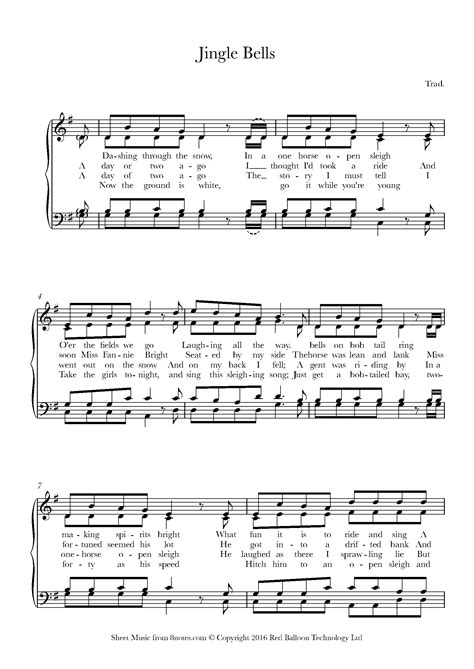Jingle Bells Sheet music for Piano - 8notes.com